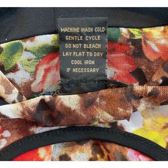 Susan Lawrence Floral Ruffle Sleeveless Blouse Sz M Women’s Animal Print - Picture 9 of 11